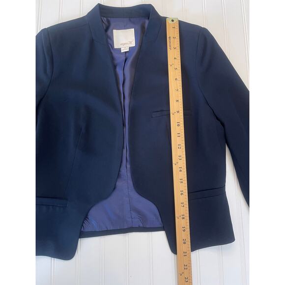 Aryn K Navy Blue Tuxedo Jacket Blazer Shoulder Pads - Size Women's Medium - Picture 3 of 8